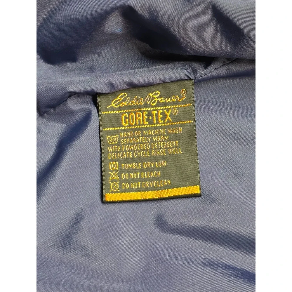 Eddie Bauer Jacket Mens Small Yellow GORE-TEX Hooded Parka‎ Waterproof Rain Coat